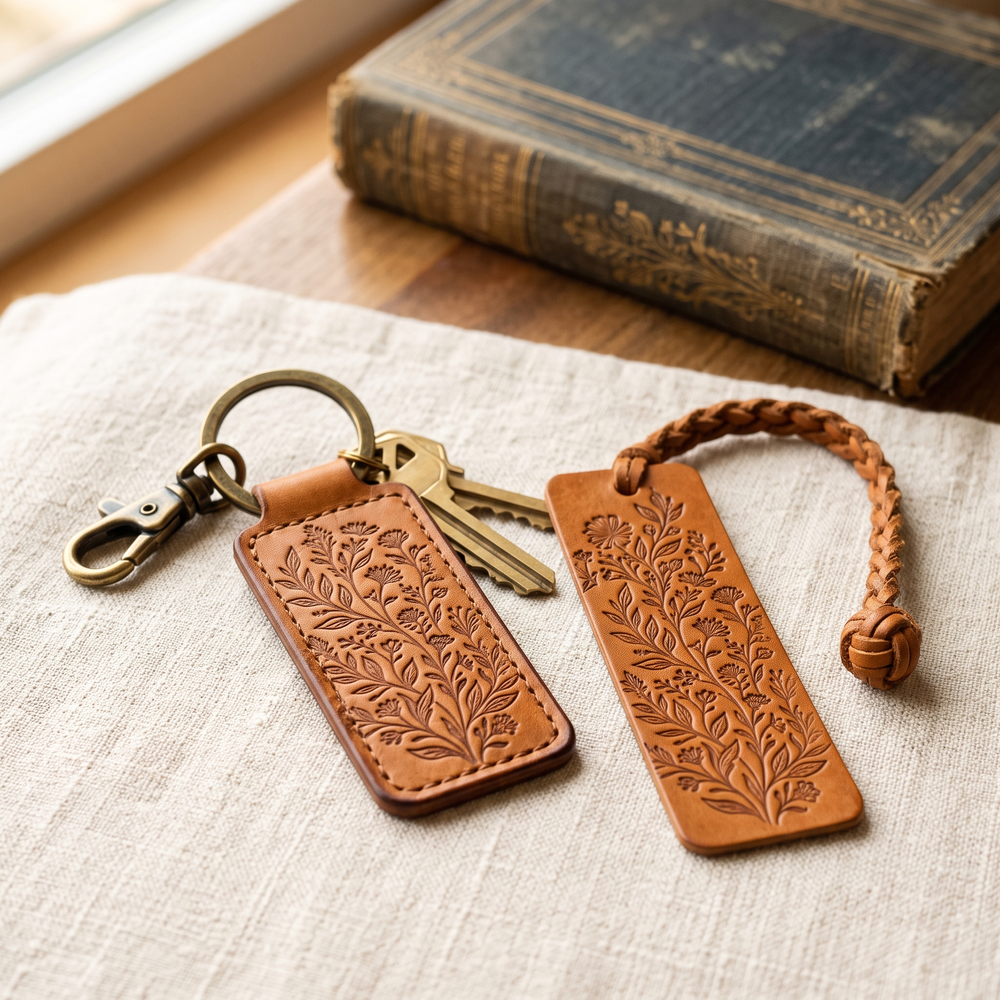 Engraved leather accessories