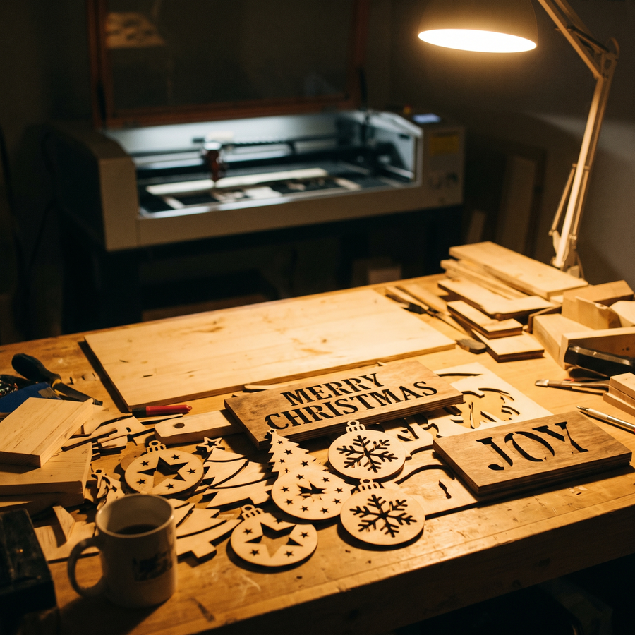 Laser cut christmas signs